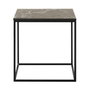 Hanah Home Shp-950-Qq-1 Mesa Auxiliar, 50x52x50 cm, Tablero de Partículas Recubierto de Melamina, Negro y Mármol